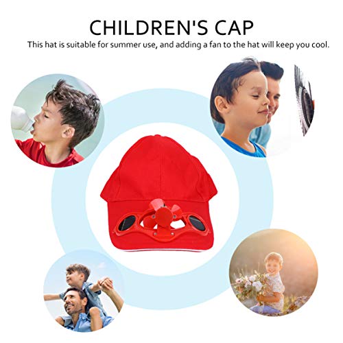 1Pc Energy Storage Hat for Fan Lightweight Sun Protection Cap for Boys for Summer Activities Keeps Cool with Solar Power Red4