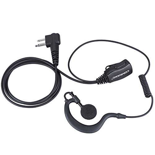 Commixc (2 Pack) Walkie Talkie Earpiece, 2-Pin 2.5Mm/3.5Mm G Shape Walkie Talkie Headset With Ptt Mic, Compatible With Motorola Two-Way Radios #TOP5