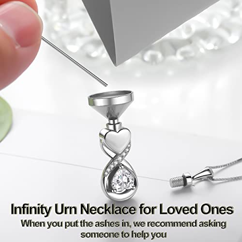 Sololike Infinity Heart Cremation Jewelry For Ashes: Sterling Silver Urn Necklaces For Women - Ashes Keepsake Pendant Memorial Jewelry Gifts For A Loss Of Loved Ones #TOP3