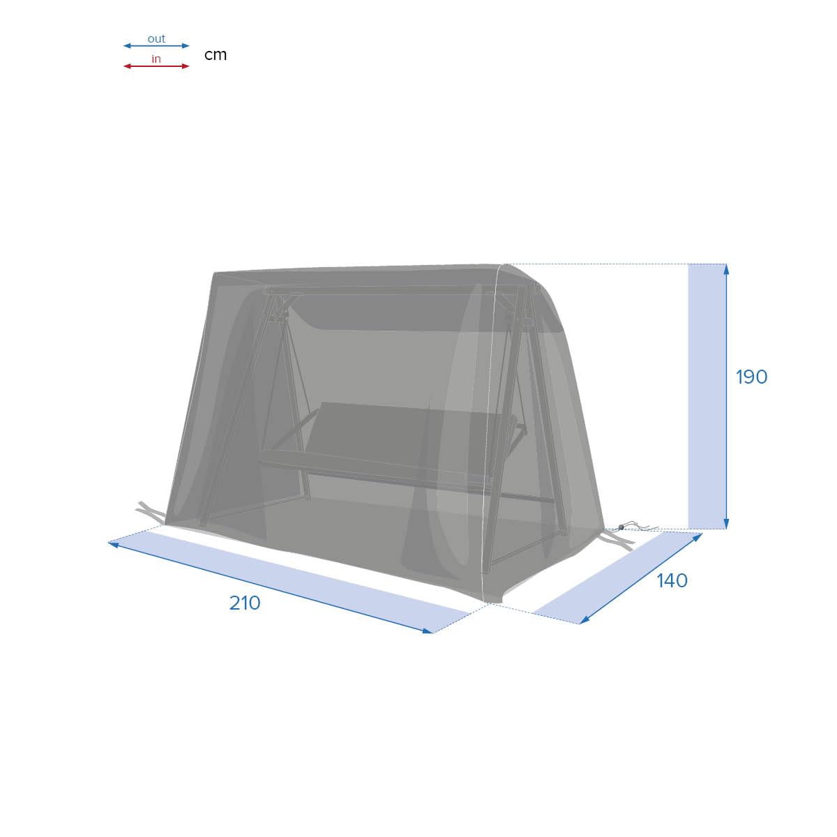 Hespéride - Housse de Protection hambo pour balancelle 210x190x140cm en Polyester