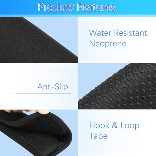 Cosmos 2 Pcs Neoprene Shoulder Strap Pads Universal Cushion Shoulder Pad Replacement for Laptop Bag, Messenger, Travel Duffel, Guitar, Car Seat Shoulder Strap Padding, 10 in, Anti-Slip Design3