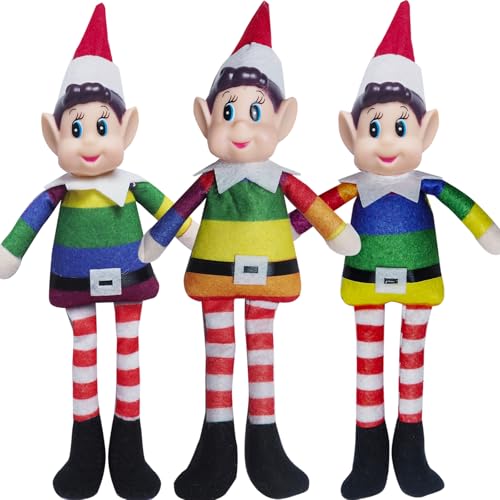 Dazhtu Weihnachtself 3er Set Vinyl Faced Naughty Elf Doll Elfie...