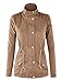 Lock and Love LL WJC643 Womens Pop of Color Parka Jacket L Khaki