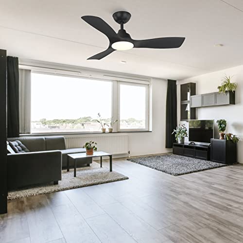 Warmiplanet Ceiling Fan With Lights Remote Control, 42-Inch, Silent Dc Motor, 6 Speed, Dimmable Led Light, Black, 3-Blades #TOP7