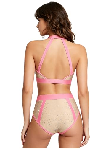 JEATHA strass haut court et short tenue danse gym 3XL