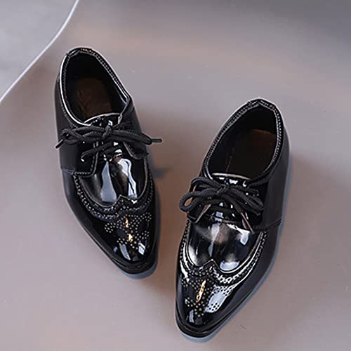 Sapatos de moda menino verão e outono moda meninos sapatos casuais de couro cor sólida cadarço (cinz