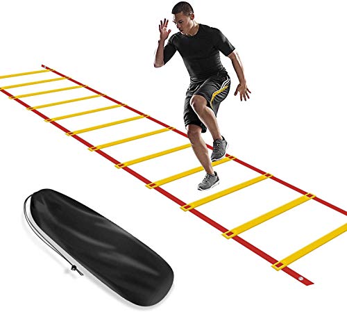 CNXUS Agility Ladder, 5M 10 de Agility Ladder Speed Ladder for Football Speed Entrenamiento with Black Carry Case