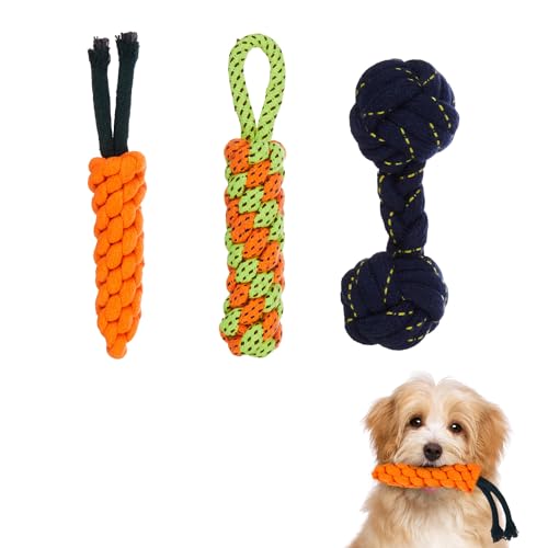AmazonBasics Durable Rope Chewing Toys for Dogs, Dog Toy, Pet Toys, Pack of 3
