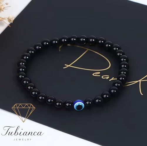 Pulsera Ajustable de Protección Ojo Turco con Cuentas Negras 6mm miniatura 5