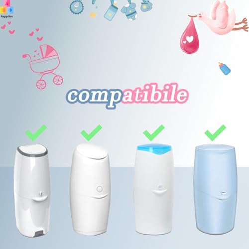 happilux - Recarga para contenedor de pañales, cajas compatibles con Angelcare, Foppapedretti, Maialino, Diaper Genie - Litter Locker 4 recambios para contenedor de pañales ecológico y antiolor - imagen 5