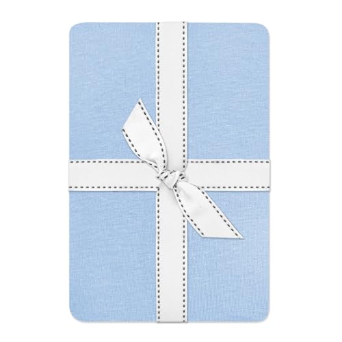 Butterblu Frankie Fitted Crib Sheet 100% Organic Cotton for Baby & Toddler Mattress, Breathable for Boys & Girls, Light Blue, One Size