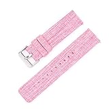 Run Ken 12mm 14mm 16mm 18mm 20mm 22mm Cinturino in tela di nylon compatibile con Samsung Galaxy Watch 3 42mm 46mm Active 2 Gear S2 S3 cinturino da polso(Pink,18mm)