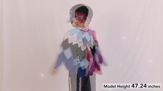Disfraz de pájaro con máscara 3D para niños miniatura 7