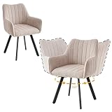 JZGORC Ensemble de 2 Chaises de Salle à Manger avec Accoudoirs, Chaises de Cuisine Revêtue...