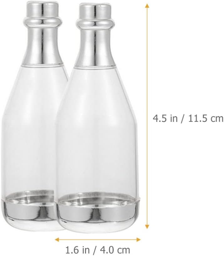 TOYANDONA Bottle Candy Box Mini 4.5 Inch Silver Party Favors for Weddings Birthdays Baby Showers and Holiday Celebrations
