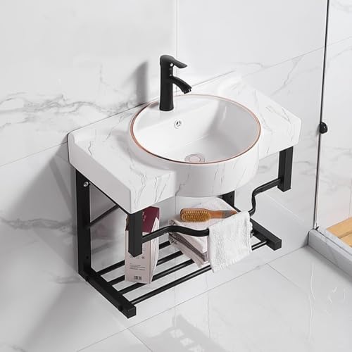 Fregadero utilitario – Fregadero de baño de cerámica para montaje en pared, lavabo de porcelana para lavandería y lavado, instalación en esquina