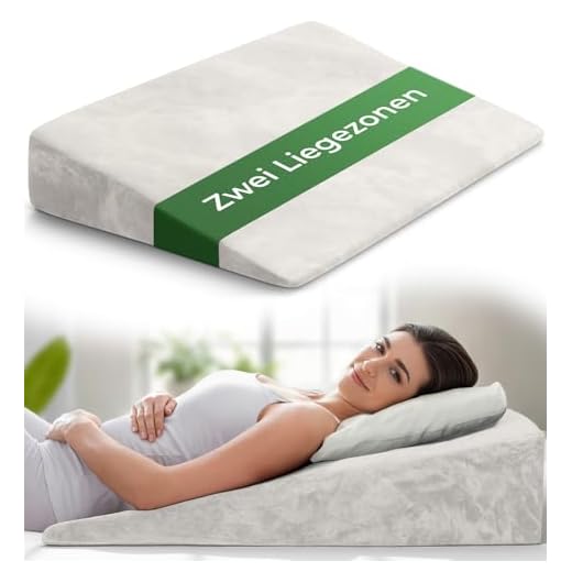 Keilkissen für Bett und Couch, Matratzenkeil, Reflux Kissen [mit 2 Liegezonen], Lesekissen zur Schlaferhöhung Rückenkissen als Bettkopfteil, Betterhöher, Rückenstützkissen, Beinkissen oder Venenkissen