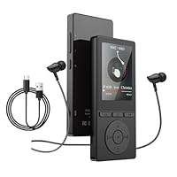 64GB MP3 Players, MP3 players with bluetooth 5.3, 2.4 Inch Music Player Built-in HD Speaker, FM Radio, Voice Recorder, E-book, Earphone Included, Expandable up to 128GB, Black