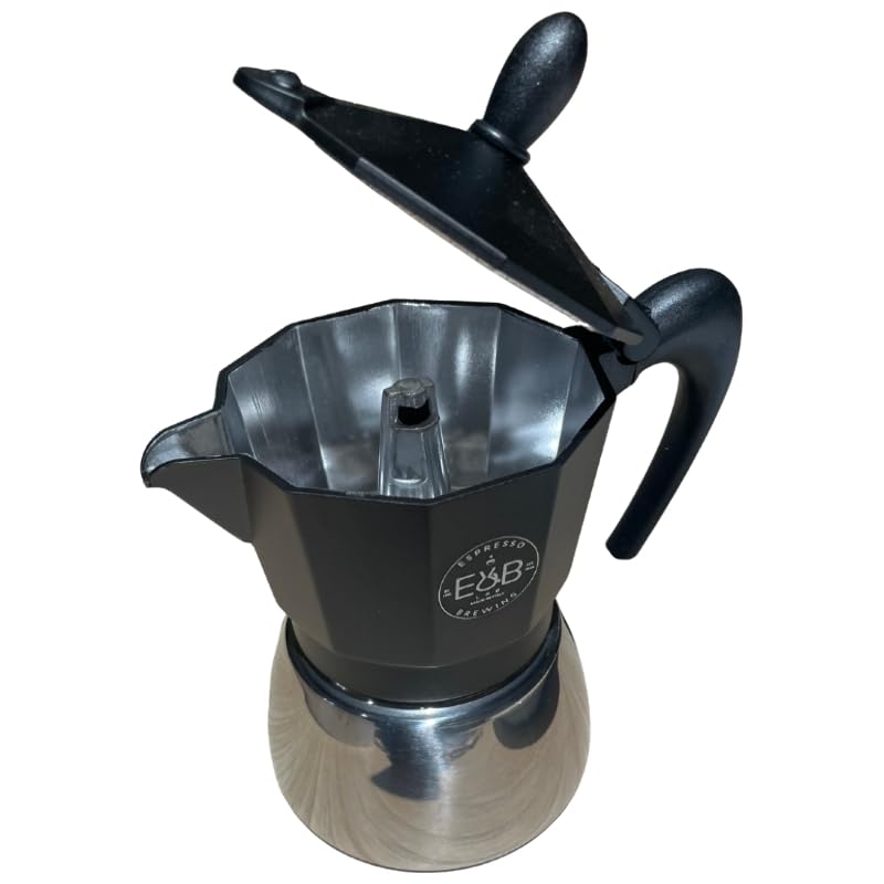 E&B Lab Moka Induction 3T Moka 3 Tazze per Piani a Induzione Competition Moka Filter