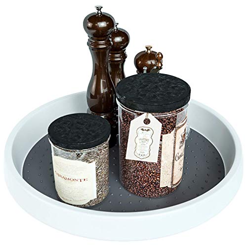 Home Intuition Non Slip Round Plastic Lazy Susan Turntable Organizer, 8.75-Inch Inner And 9.75-Inch; Food Storage Container For Kitchen Pantry #TOP1
