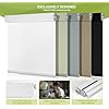 No Drill No Tools Blackout Roller Shades for Windows, Cordless Blinds with Linen Fabric-Matched, Custom Roller Blinds for Home Office Door, White, 36 W x 36 H