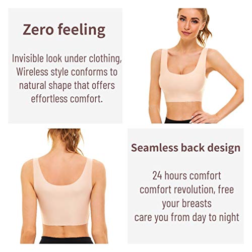 Uotjcnr Women's Seamless Wireless Invisible Bra Comfy Sleep Bras Thin Soft Daily Bras For Yoga Nude #TOP3