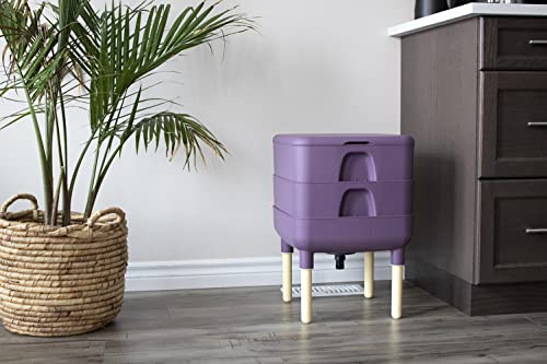 FCMP Outdoor - The Essential Living Composter, 2-Tray Worm Vermicomposter Bin (HF-LC4000v2-PUR) Plum by FCMP Outdoor - Image 9