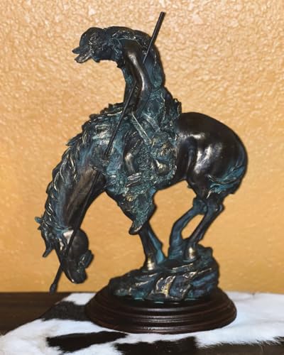 Estatua Decorativa Guerrero Western Bronce 15.3 in miniatura 2