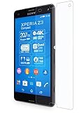 WIIUKA Schutzglas -Protect- für Sony Xperia Z3 Compact, gehärtetes 9H Glas mit schmutzabweisender Oberflächenbeschichtung, Premium Schutzfolie