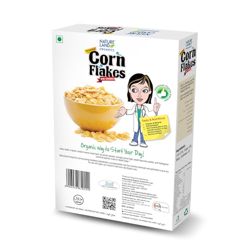 Image of Natureland Organics Corn Flakes Pouch 200 Gm (2 x 200 gm) - Organic Healthy Flakes