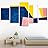 SIGNWIN 5 Panel Canvas Wall Art Modern Art Abstract Closeup Geometric Lights Mixed Media Modern Multicolor for Home Decorations Ready to Hang - 60"x32"