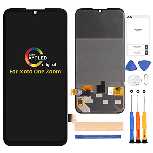 A-MIND for Motorola Moto One Zoom Screen Replacement XT2010 XT2010-1 LCD Display Touch Digitizer Full Assembly Repair Kits,with Tools