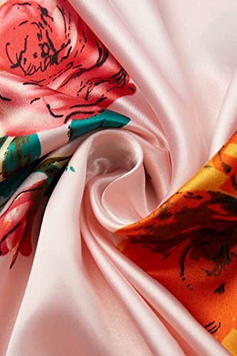 Babeyond Kimono Robe Long Floral Bridesmaid Wedding Bachelorette Party Robe 53 Inches (Pink) #TOP5