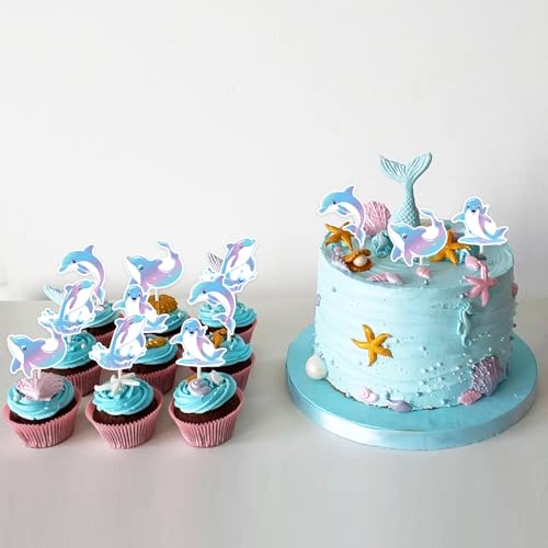 Décoration cupcake dauphin double face pour embellir vos pâtisseries