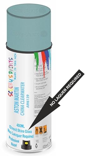 SCOOBYS PAINTS BACK IN THE MIX Direct Gloss Aerosol Spray Paint For Aston Martin China Clearwater Code: Am6139 No Lacquer Required