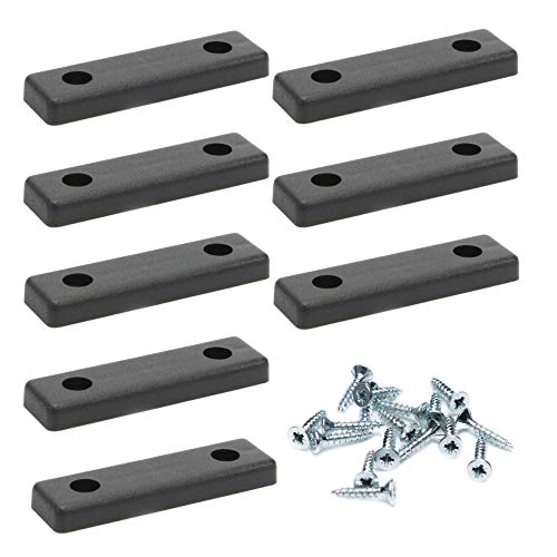 8 x separadores del Suelo/Almohadillas para Muebles/Patas para Muebles para atornillar | sossai® MG2 | Color: Negro | Tamaño: 50x14x5 mm | Incl. Tornillo