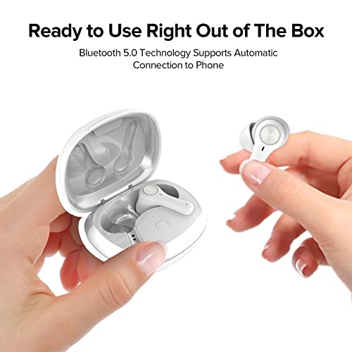 Sengdong Rechargeable Bluetooth Hearing Aids With Noise Reduction And Pitch Elimination - In-Ear Digital Portable Devices With Charging Case For Seniors (White) #TOP2