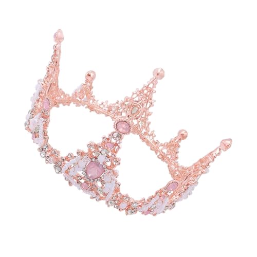 Diadema de aleación con sujeción segura y corona rosa para evitar caídas