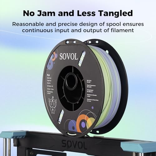 Image of Sovol 3D Printer Matte Multicolored Fast Change Rainbow PLA 1kg (2.2 lbs) Spool 3D Printing Materials, Dimensional Accuracy + /- 0.03 mm, 1.75 mm, Matte Sea Salt