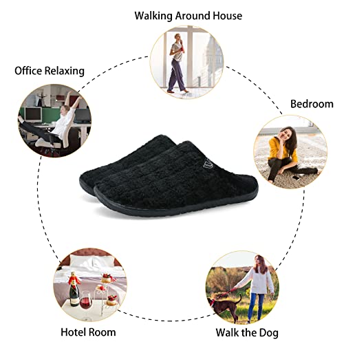 Image of Spesoul Fuzzy House Slippers for Women Men Indoor Closed Back Lightweight Cozy Faux Furry Lining Barefoot House Shoes Slipper Socks for Bedroom Home Office Yoga Outdoor Walking Shoes