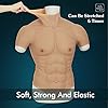 ROANYER Male Chest Silicone Muscle Suit Realistic Mens Silicone Chest Simulation Skin Silicone Fake Muscle Belly Tan Small #2