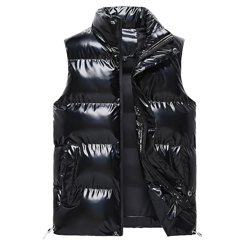 JEShifangjiusu Men'S Outdoor Stand Collar Vest Padded Jacket Coat Puffer Vest Lightweight Zipper Sleeveless Puffey Jacket