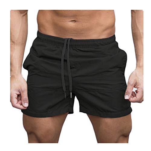 VPASS Pantalones Hombre,Verano Pantalones Casuales Moda Deportivos Color Sólido Pants Jogging Fitness Gym Slim Fit Elástico Pantalones Cortos Pantalones Ropa de Hombre Pantalones de Playa Bañador