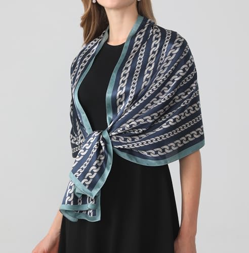 100% Mulberry Silk Long Scarf for Women Neck Scarves Large Oblong Silk Headscarf Hair Wraps Shawls with Gift Packed2