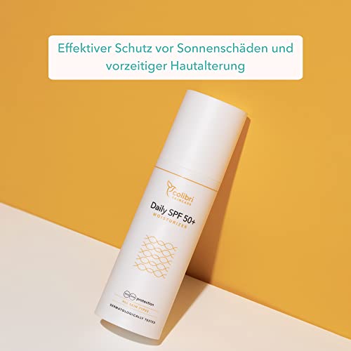 colibri skincare Daily SPF 50+ Moisturizer 80ml - Tagescreme mit LSF 50 - wasserfester Breitbandspektrum - leichte Gesichtscreme mit UV Schutz - weißelt nicht - Sonnencreme Gesicht 50 4