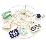 Serendipity Travel Themed Wine Glass Charms, Gift for World Traveler, Adventurer, Explorer, World Traveling, Set of 6 in Gif Box