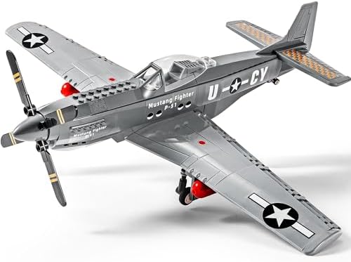 SEMKY Military Fighter Jet P-51 Fighter Mustang Air Force Buildin...
