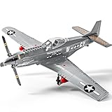 SEMKY Military Fighter Jet P-51 Fighter Mustang Air Force Building Block Set (258Pieces) -Building...