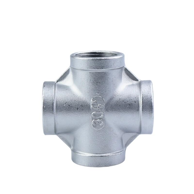 Accesorio de tubería de cuatro vías inoxidable 304 rosca hembra 1-1/4 para agua y gas
