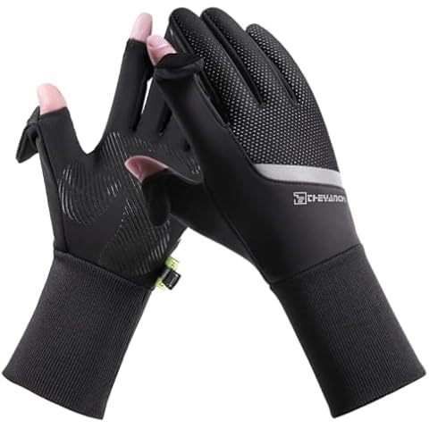 LJCUTE Winter Fishing Gloves for Men & Women, Windproof Cold Weather Touchscreen Fingerless Cycling Gloves for Photography Hunting Ski Cover